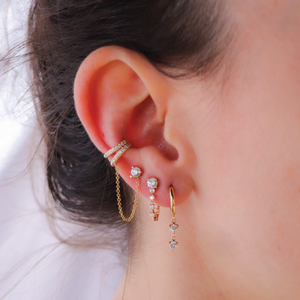 Diamond Chain Loop Earring