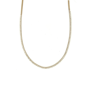 Half Curb Chain Tennis Necklace