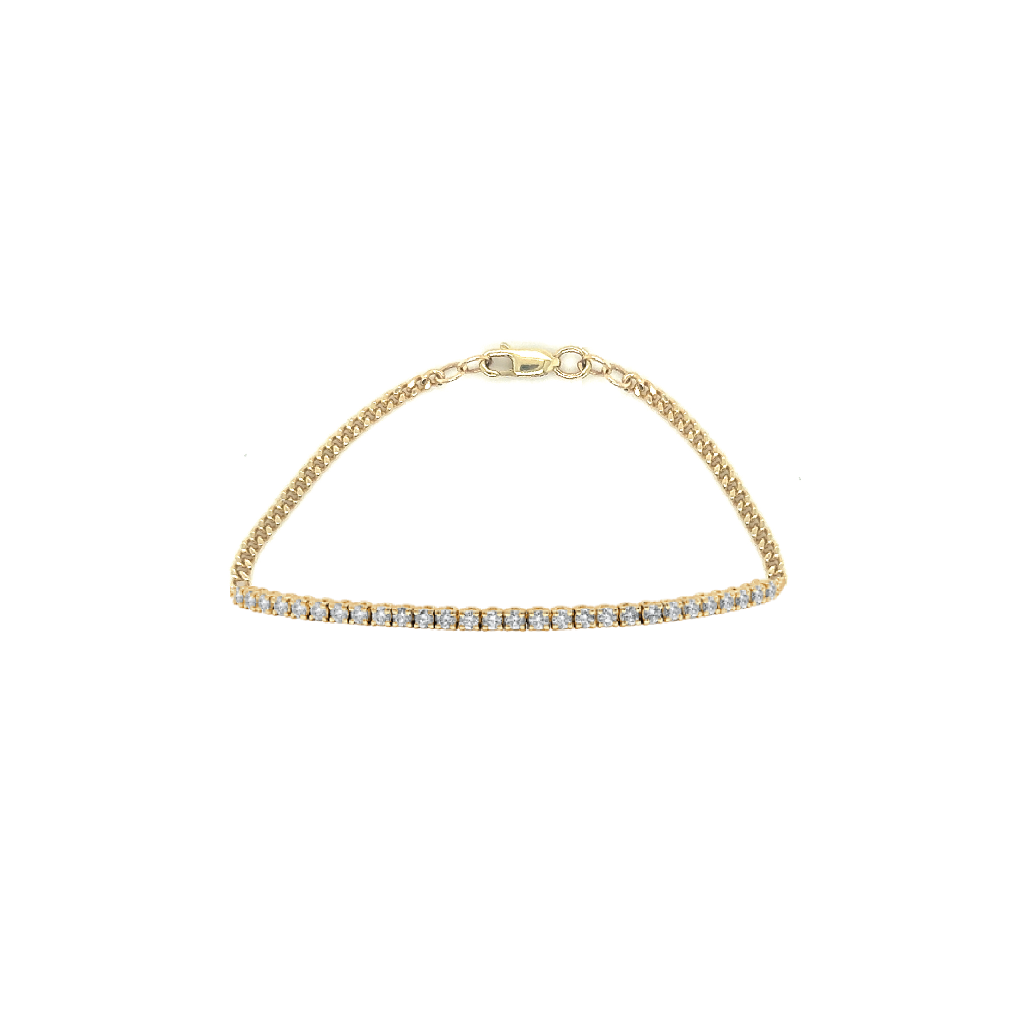 Half Curb Chain Whisper Tennis Bracelet