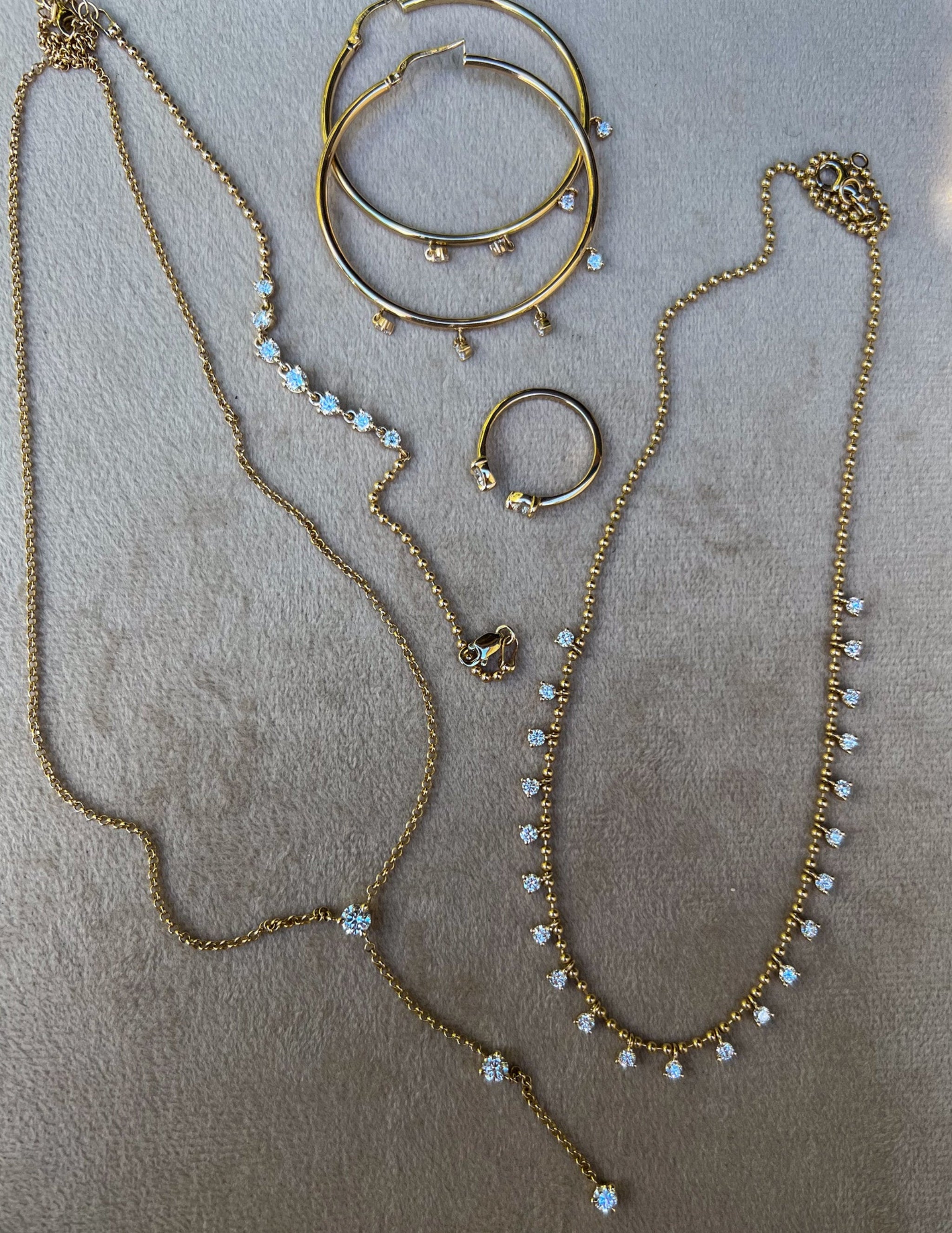 Graduated Diamond Ball Chain Bracelet