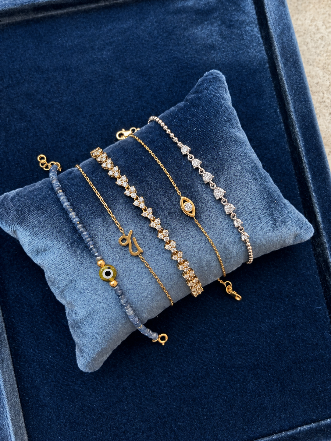 Blue Sapphire Evil Eye Bracelet - Sample