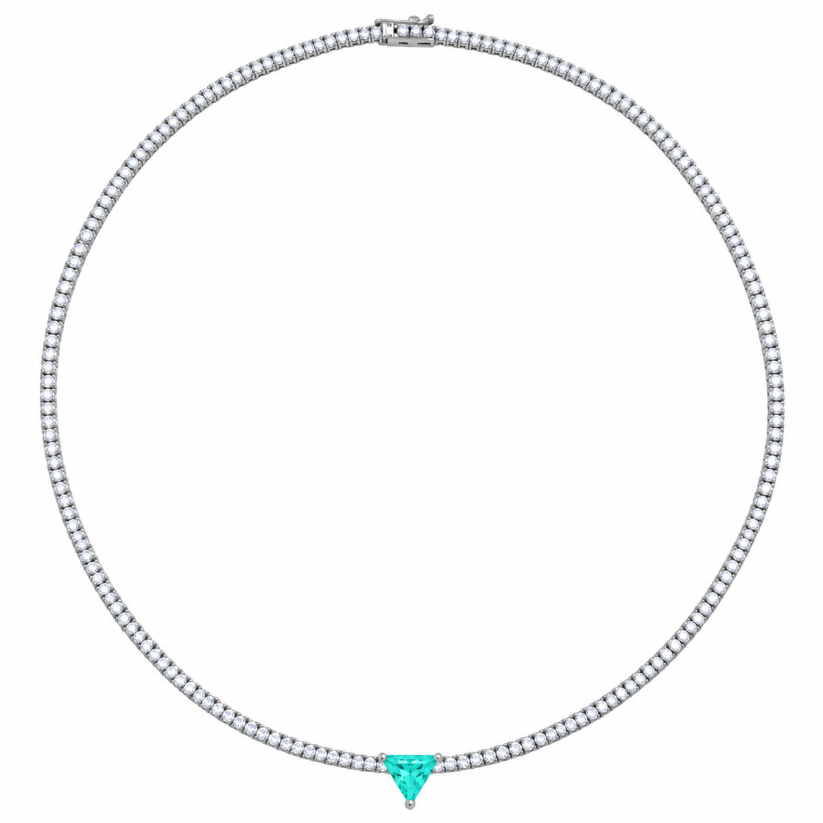 Paraiba Center Tennis Necklace