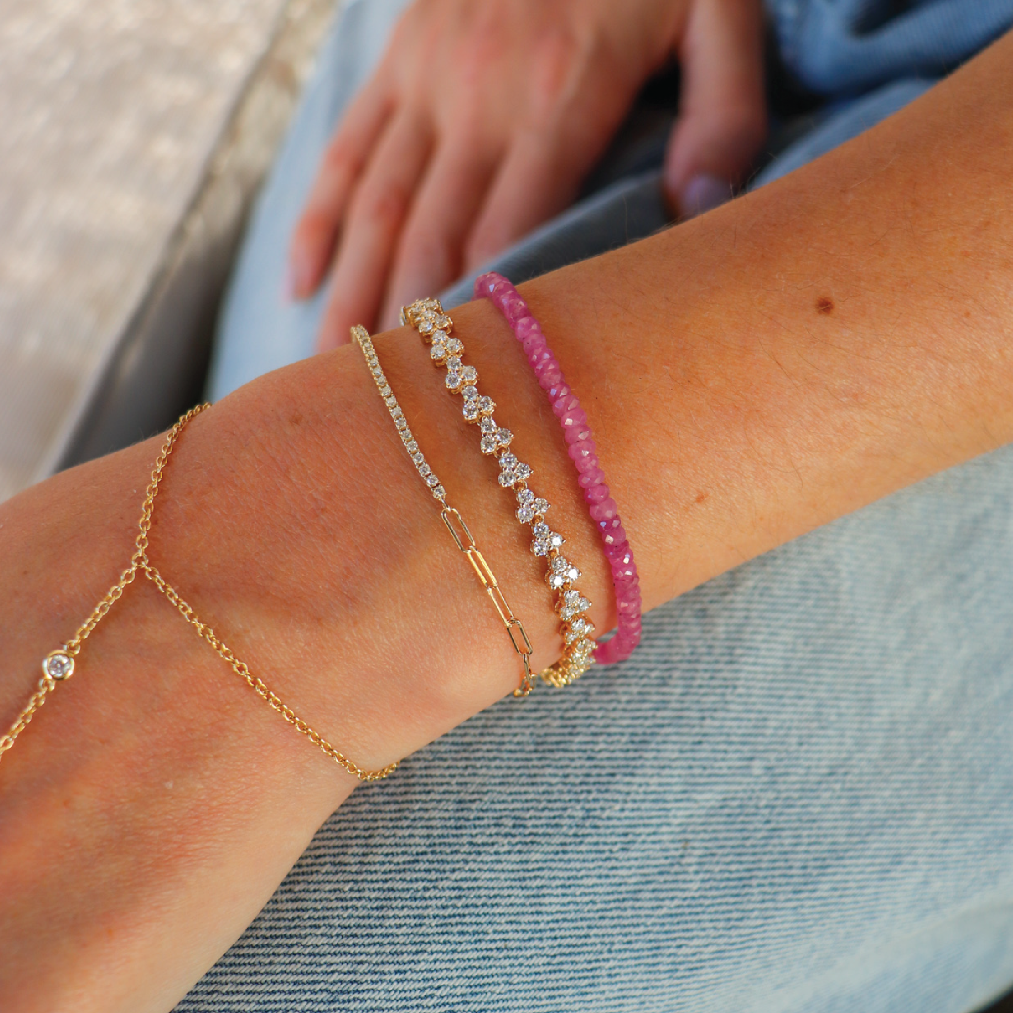 Pink Sapphire Strand Bracelet