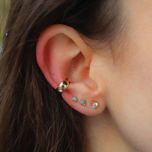 2.5mm Round Emerald Stud Earrings