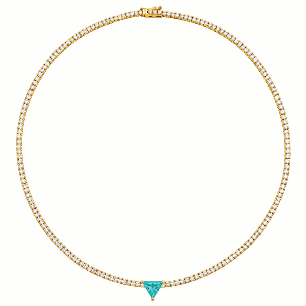 Paraiba Center Tennis Necklace