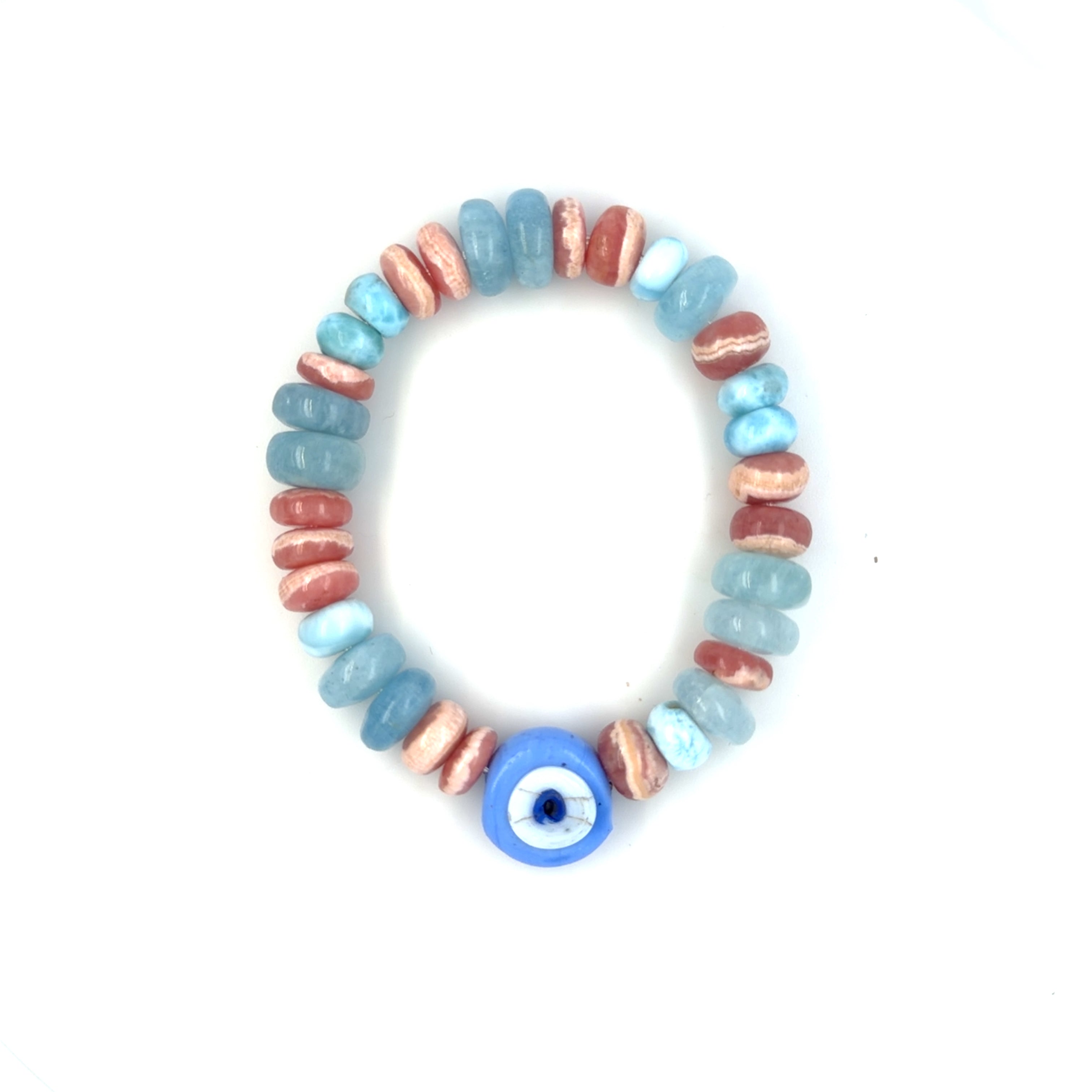 Chunky Evil Eye Stretch Bracelet - Clear