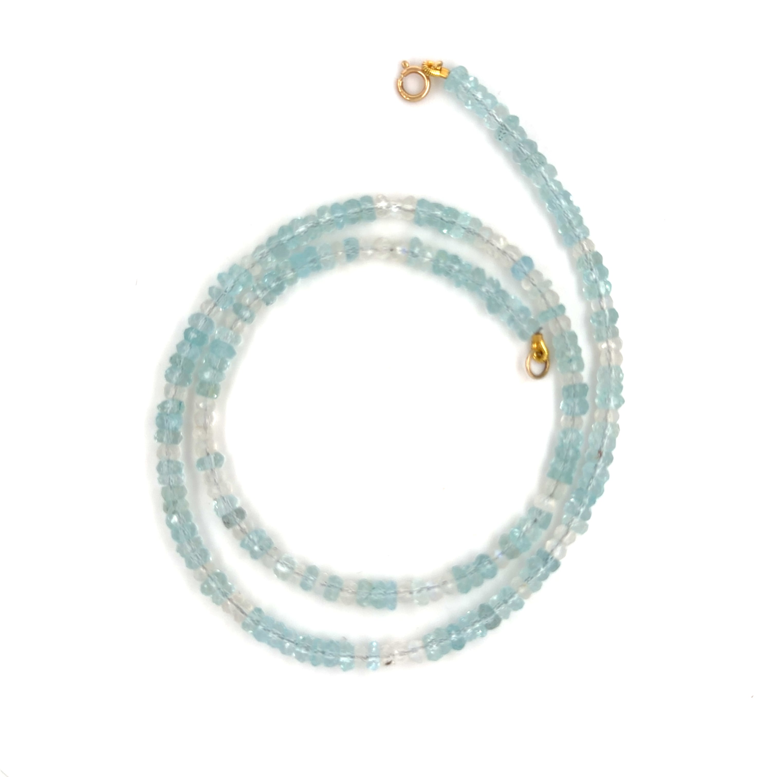 Aquamarine + Moonstone Beaded Strand