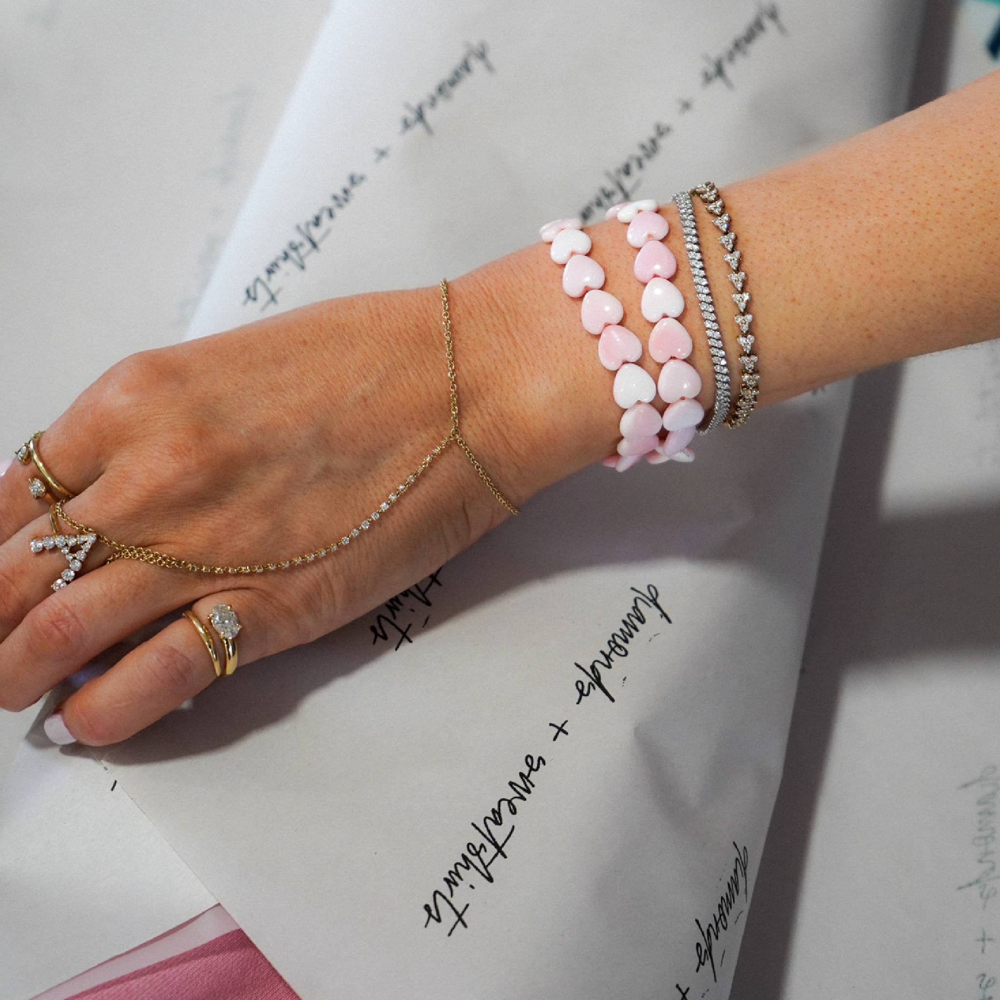 Pink Conch Heart Bracelet