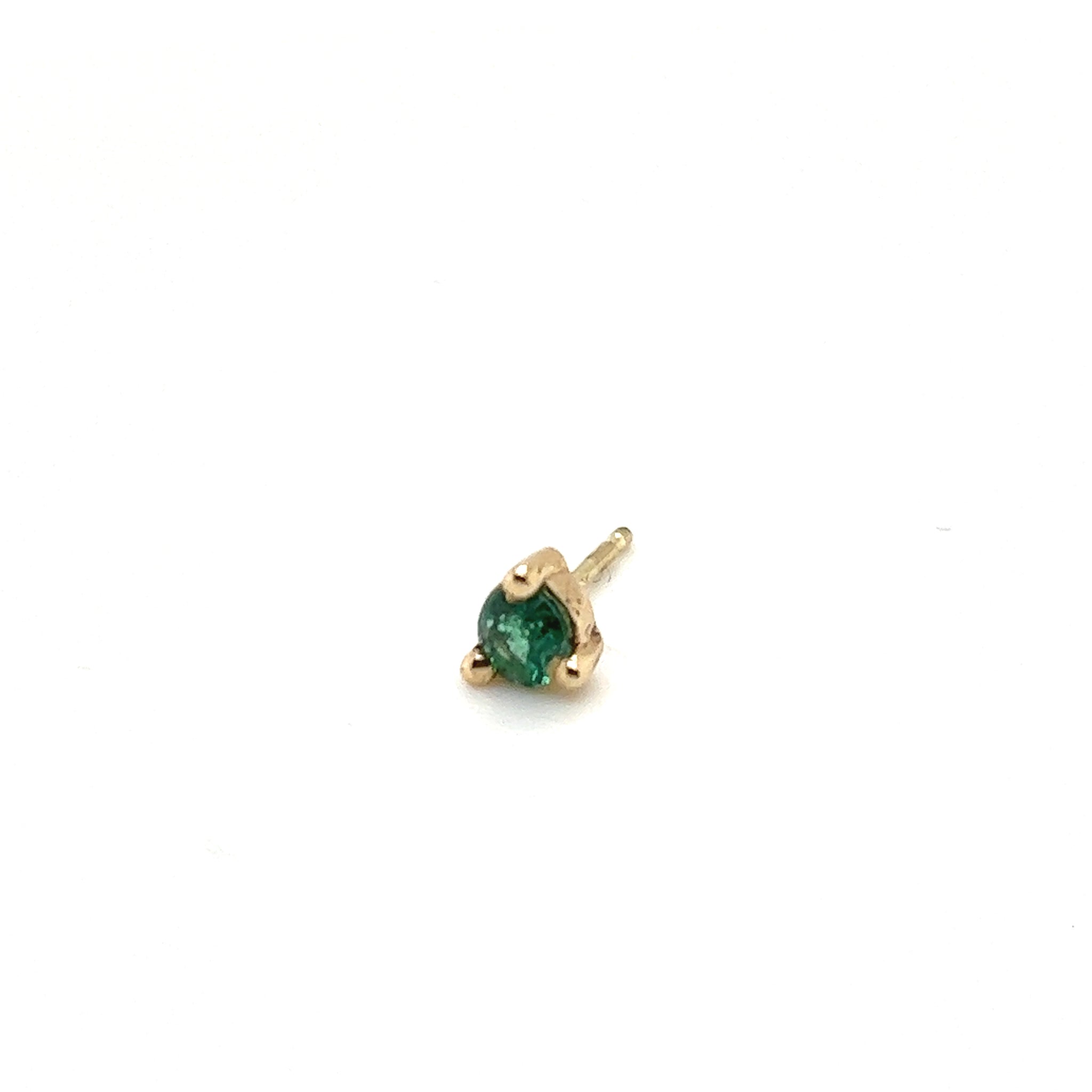 Round Emerald Stud Earring