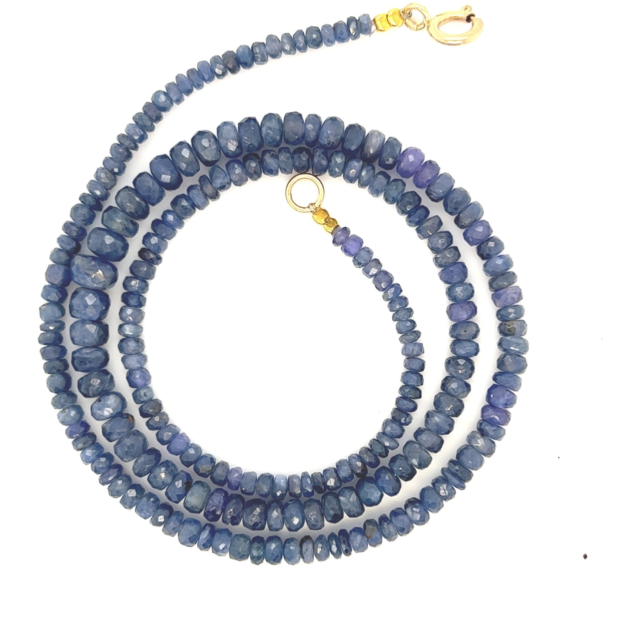 Blue Sapphire Beaded with Turquoise Vintage Beads Necklace | ZeeDiamonds