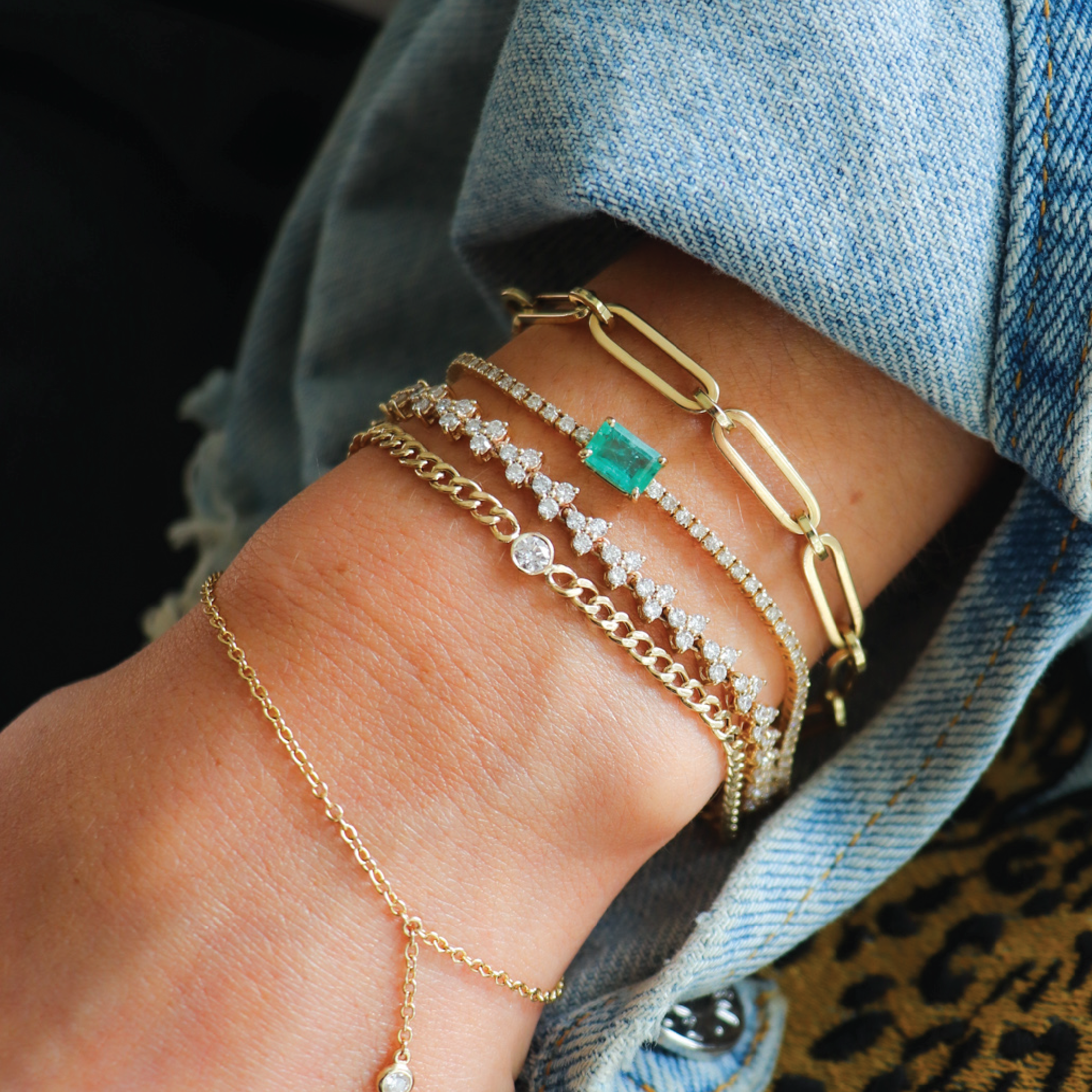 Half Diamond Trillium Bracelet