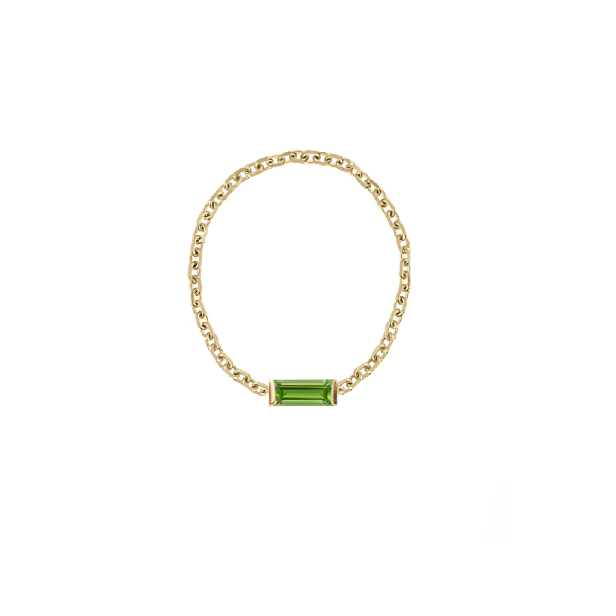 Gemstone Baguette Chain Ring