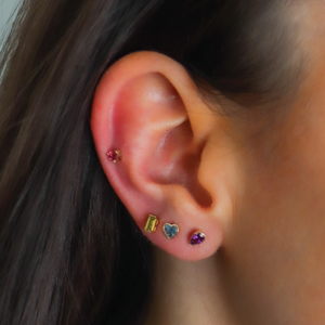 Mini Pink Tourmaline Stud Earring