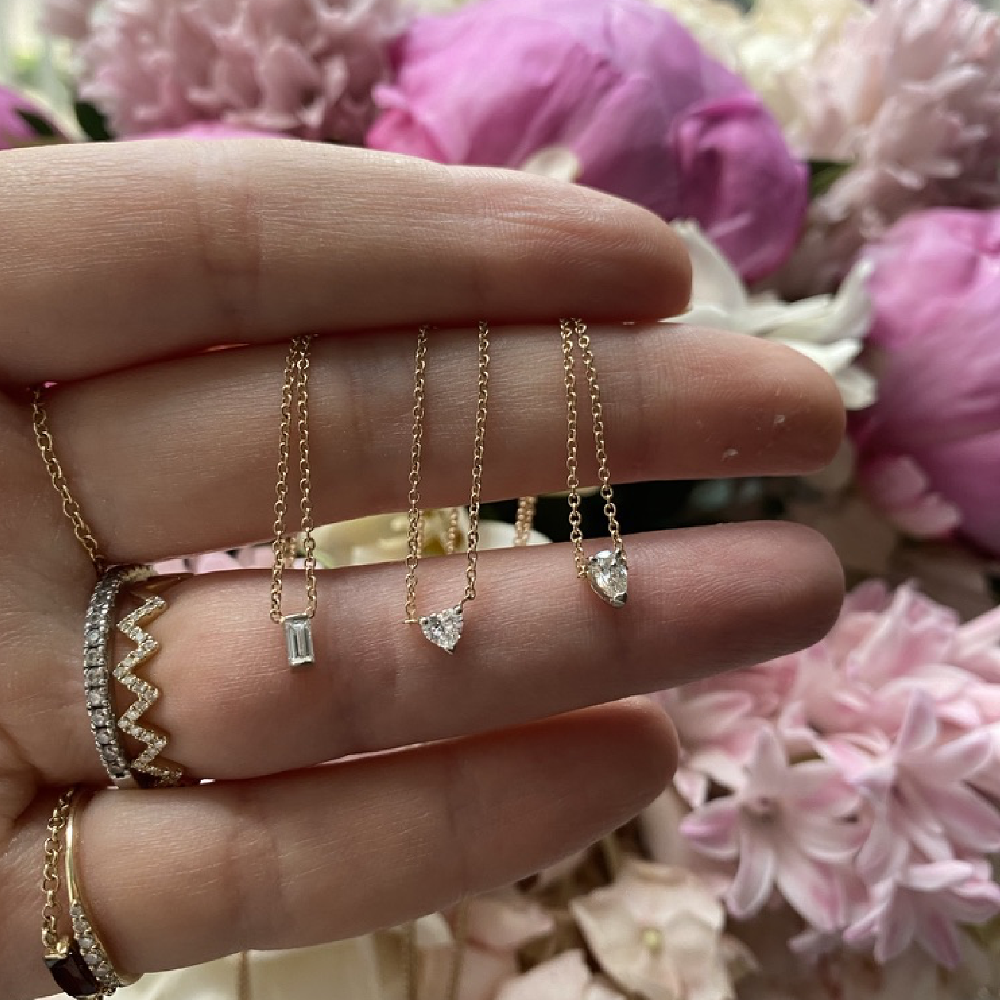 Mini Diamond Pear Necklace
