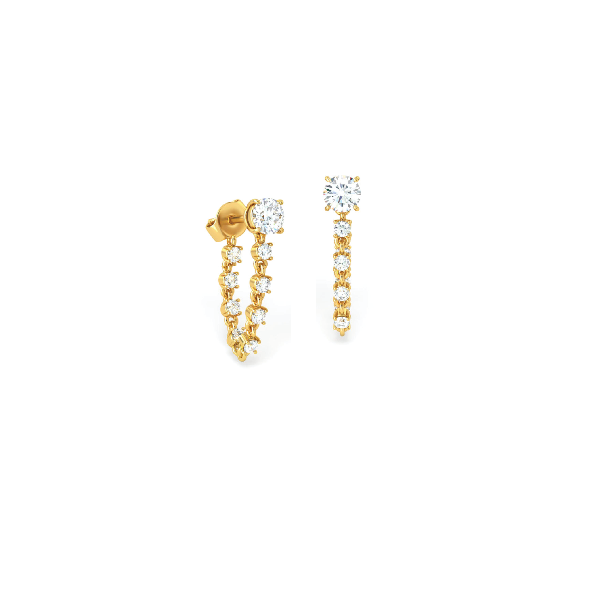Diamond Chain Loop Earring
