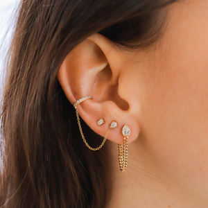 Pear Mini Diamond Stud