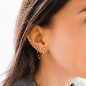 Pear Mini Diamond Stud