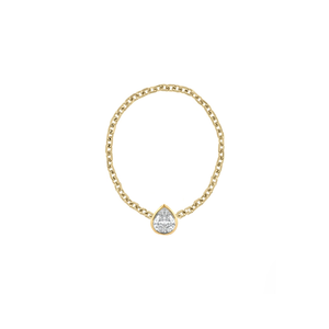 Pear Diamond Bezel Chain Ring