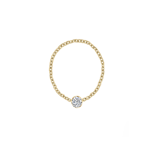 Round Diamond Bezel Chain Ring