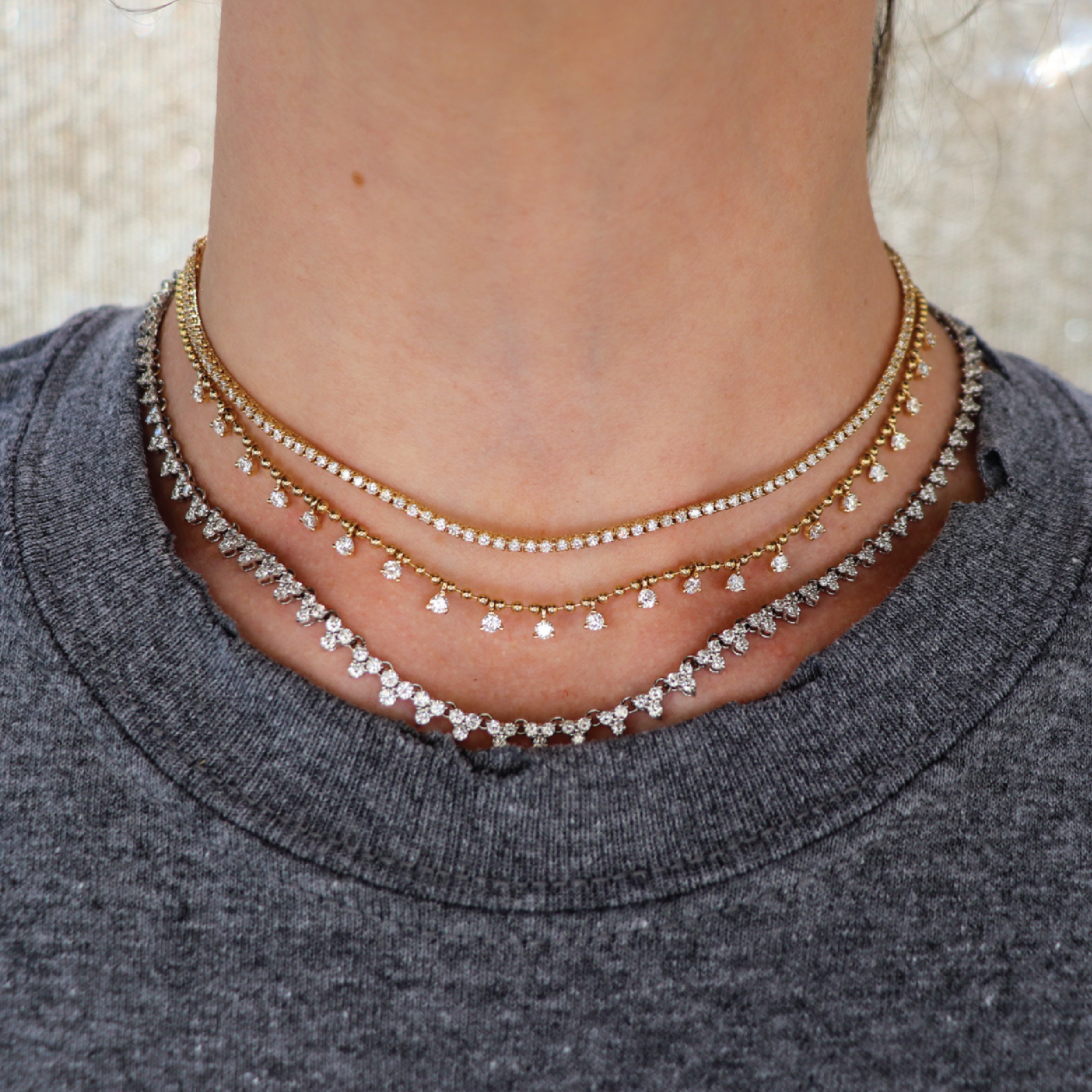 Diamond Tennis Choker Necklace