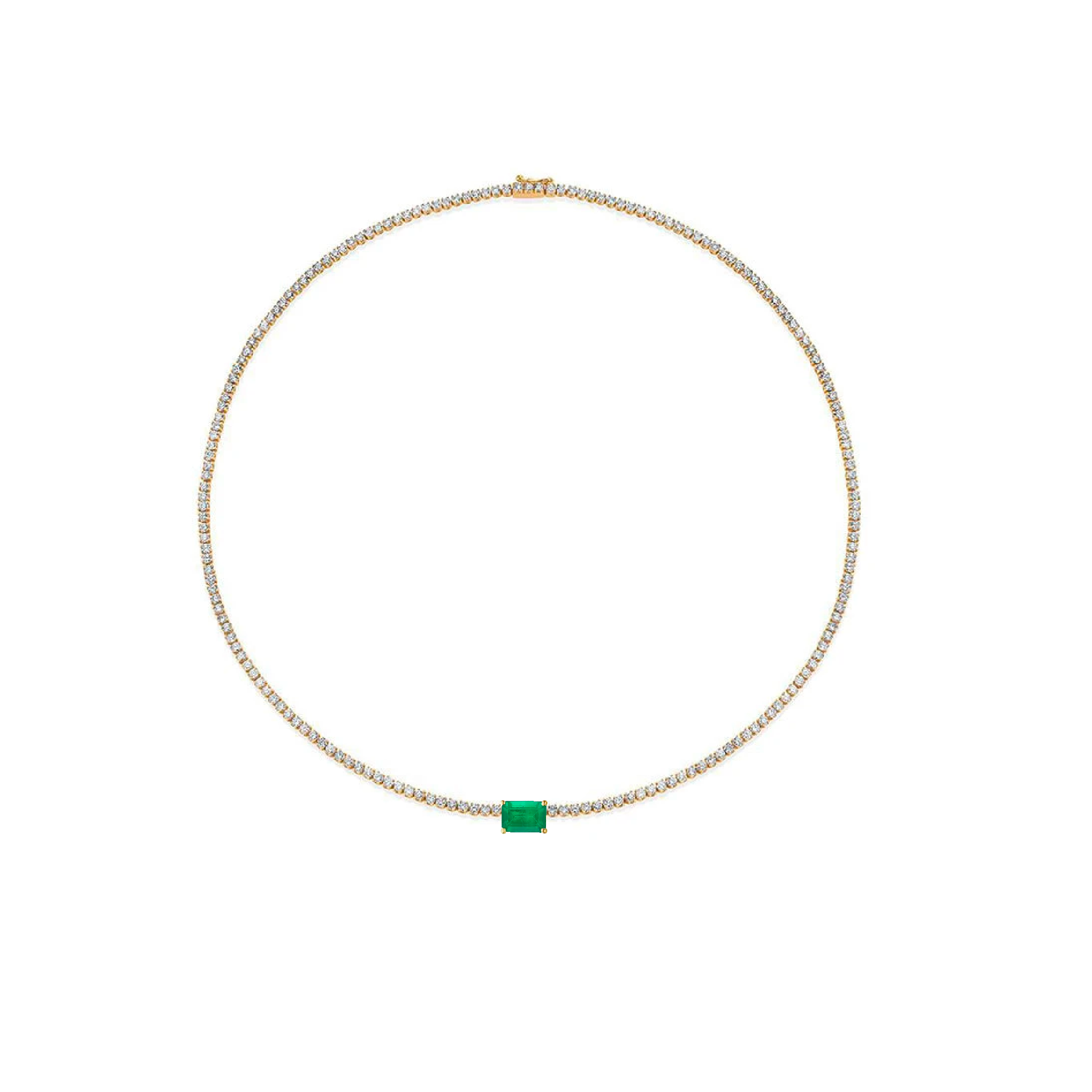 Emerald Center Tennis Necklace