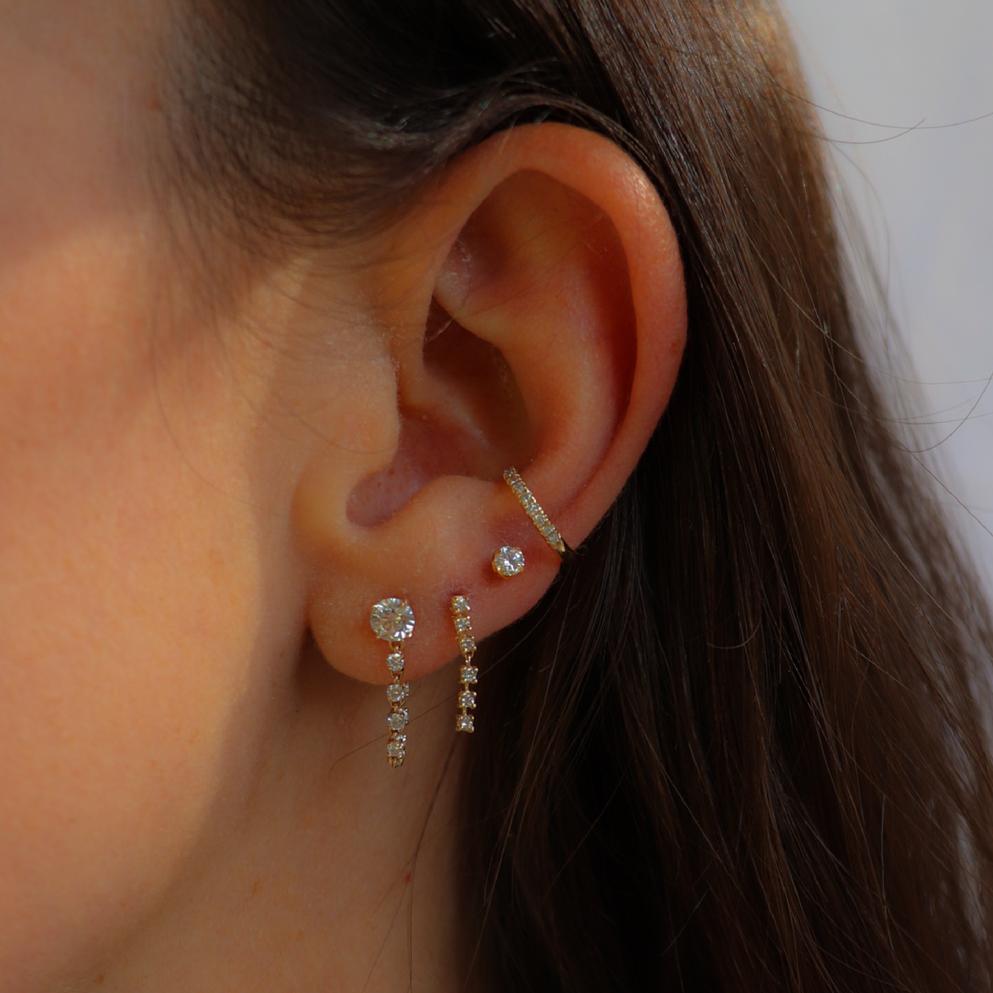 Diamond Chain Loop Earring