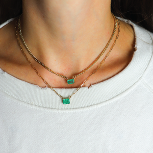 Emerald Curb Chain Necklace