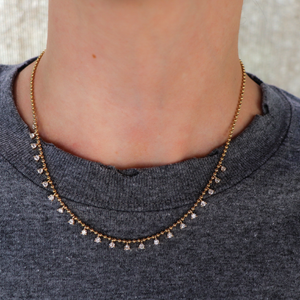 Diamond Fringe Ball Necklace