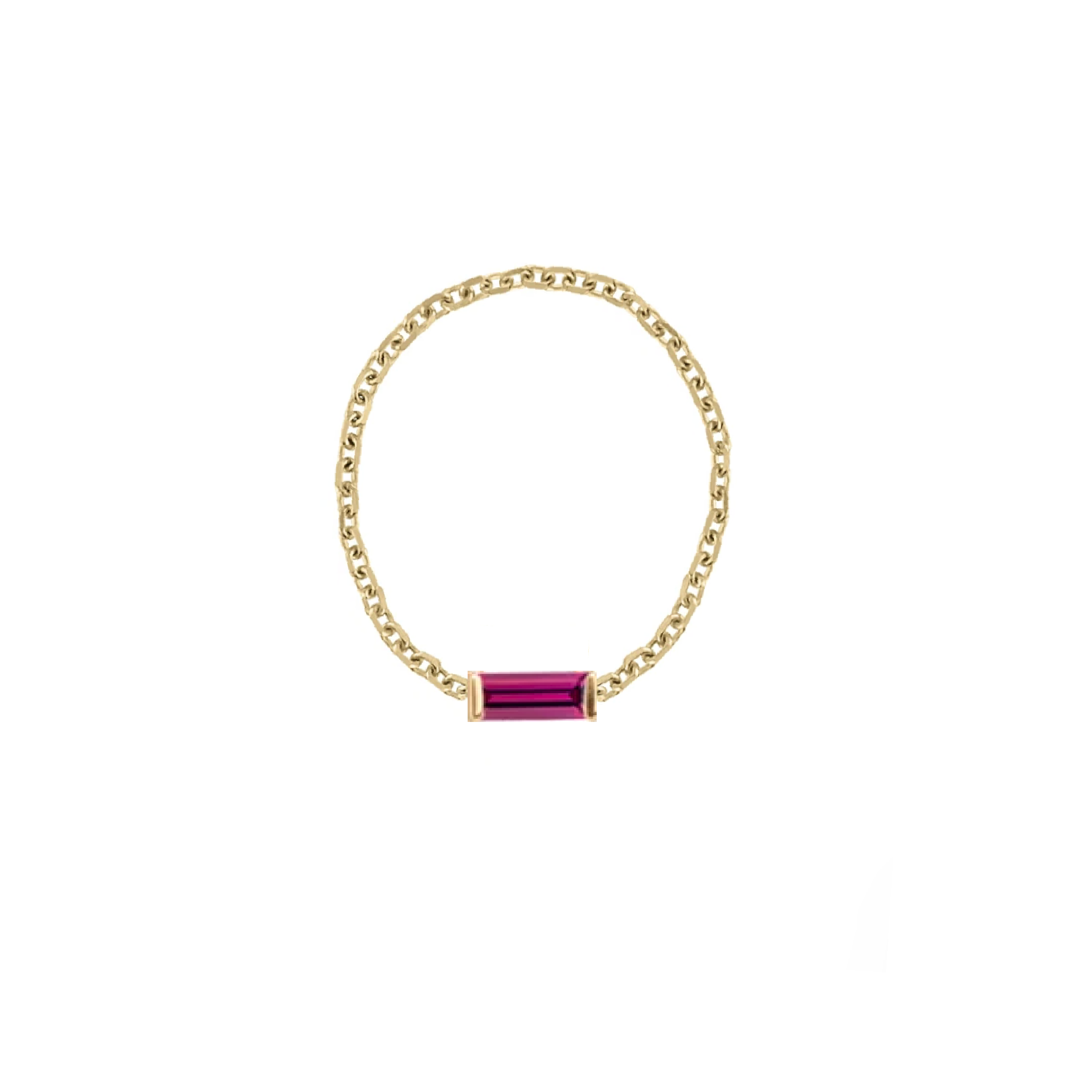 Gemstone Baguette Chain Ring