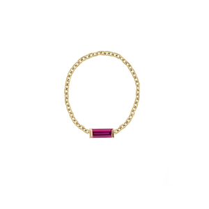 Gemstone Baguette Chain Ring