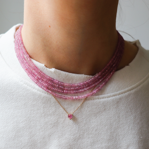 Pink Sapphire Strand Necklace