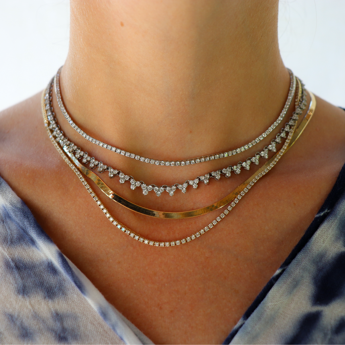Illusion Trillium Tennis Necklace_