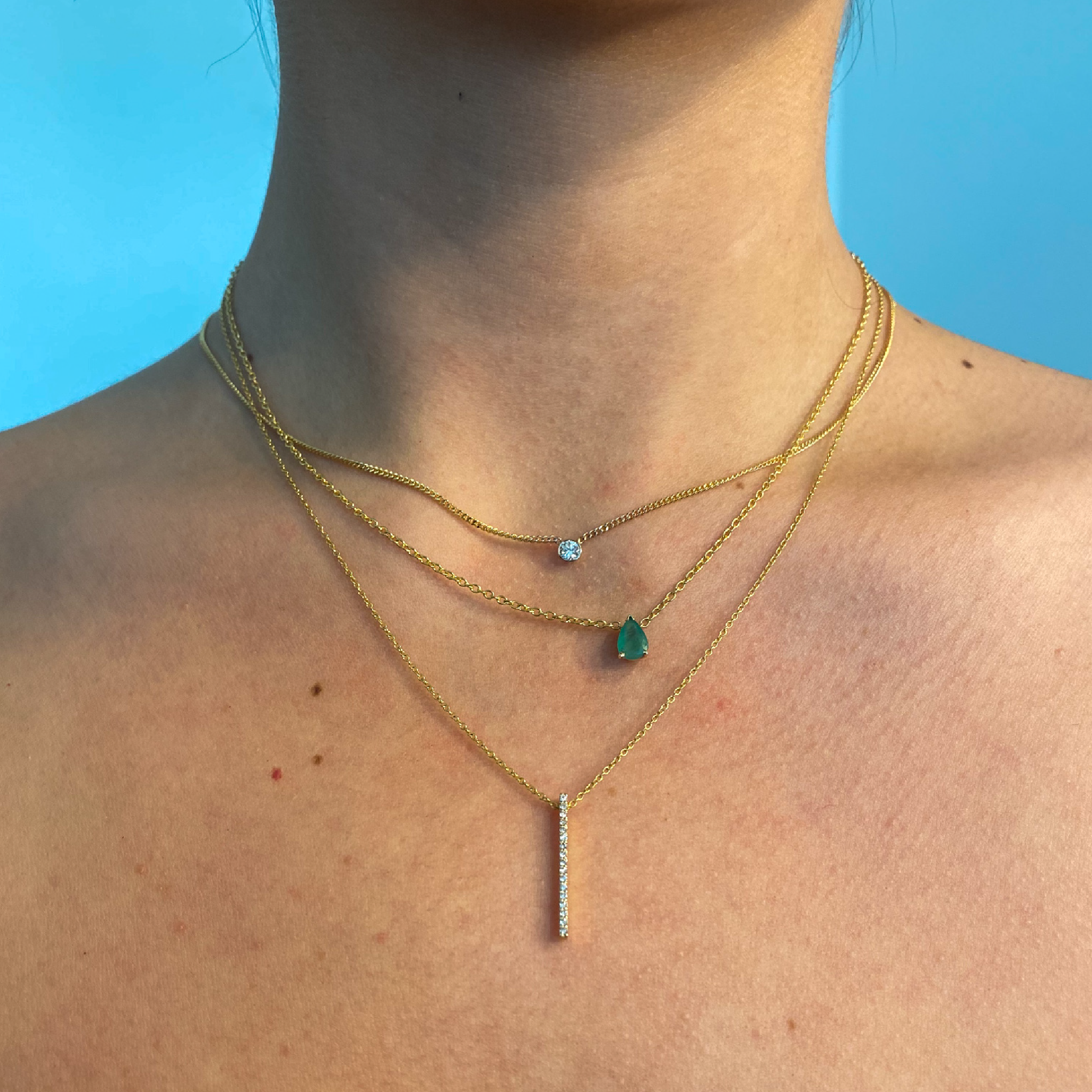 Pave Vertical Bar Necklace