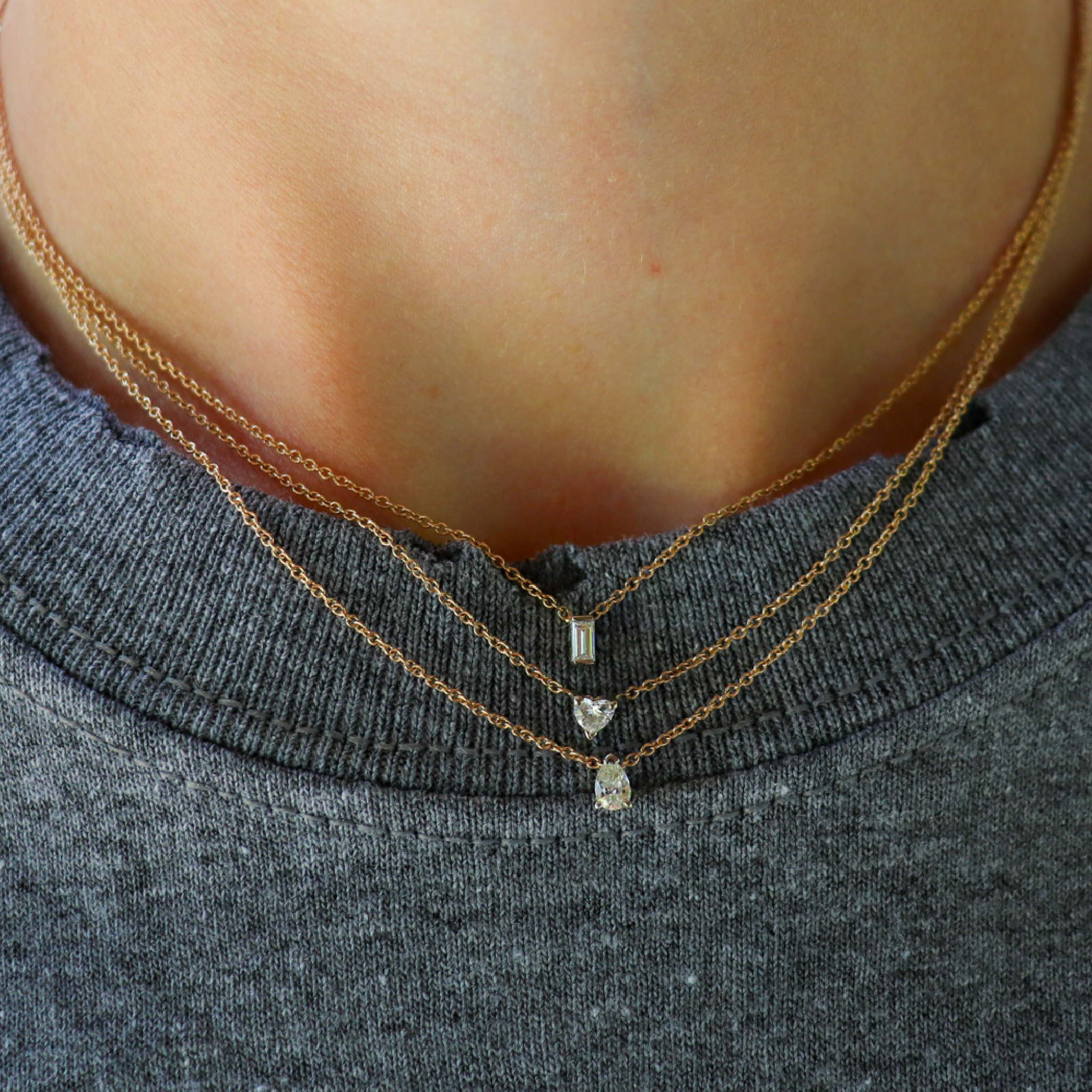 Petite Diamond Heart Necklace
