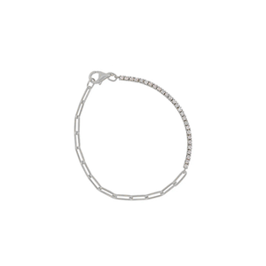 Half Paperclip Chain Whisper Tennis Bracelet